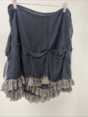 Vera Wang Layered Ruffle Silk Skirt